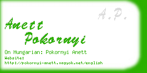 anett pokornyi business card